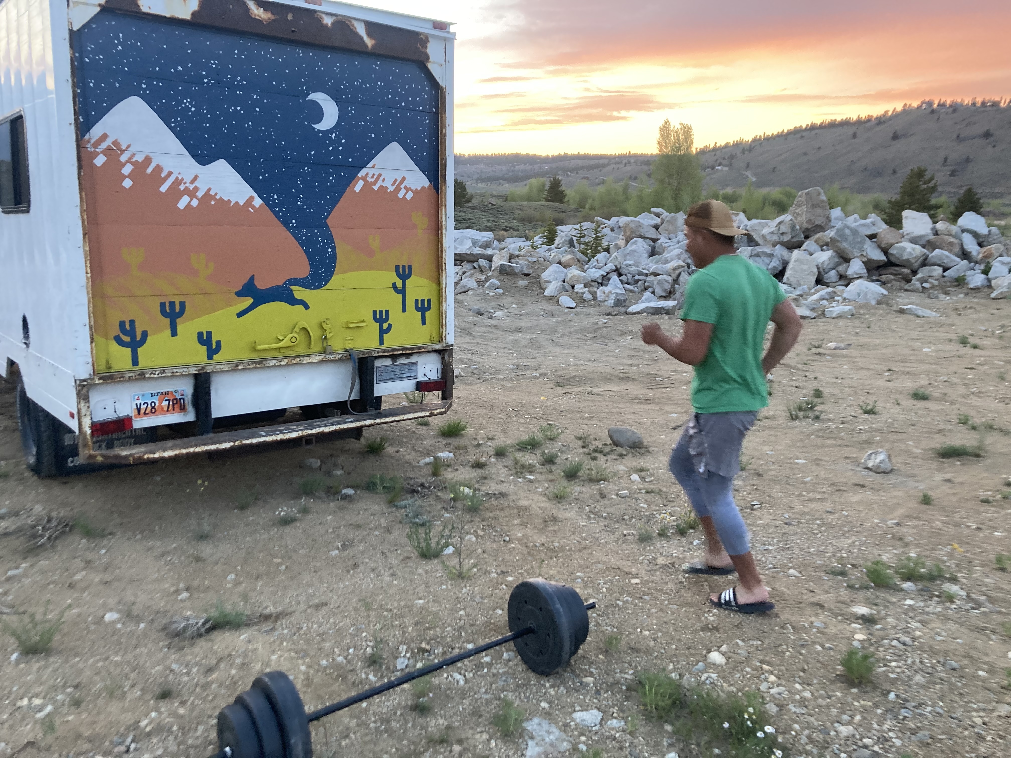 Working out from the box truck