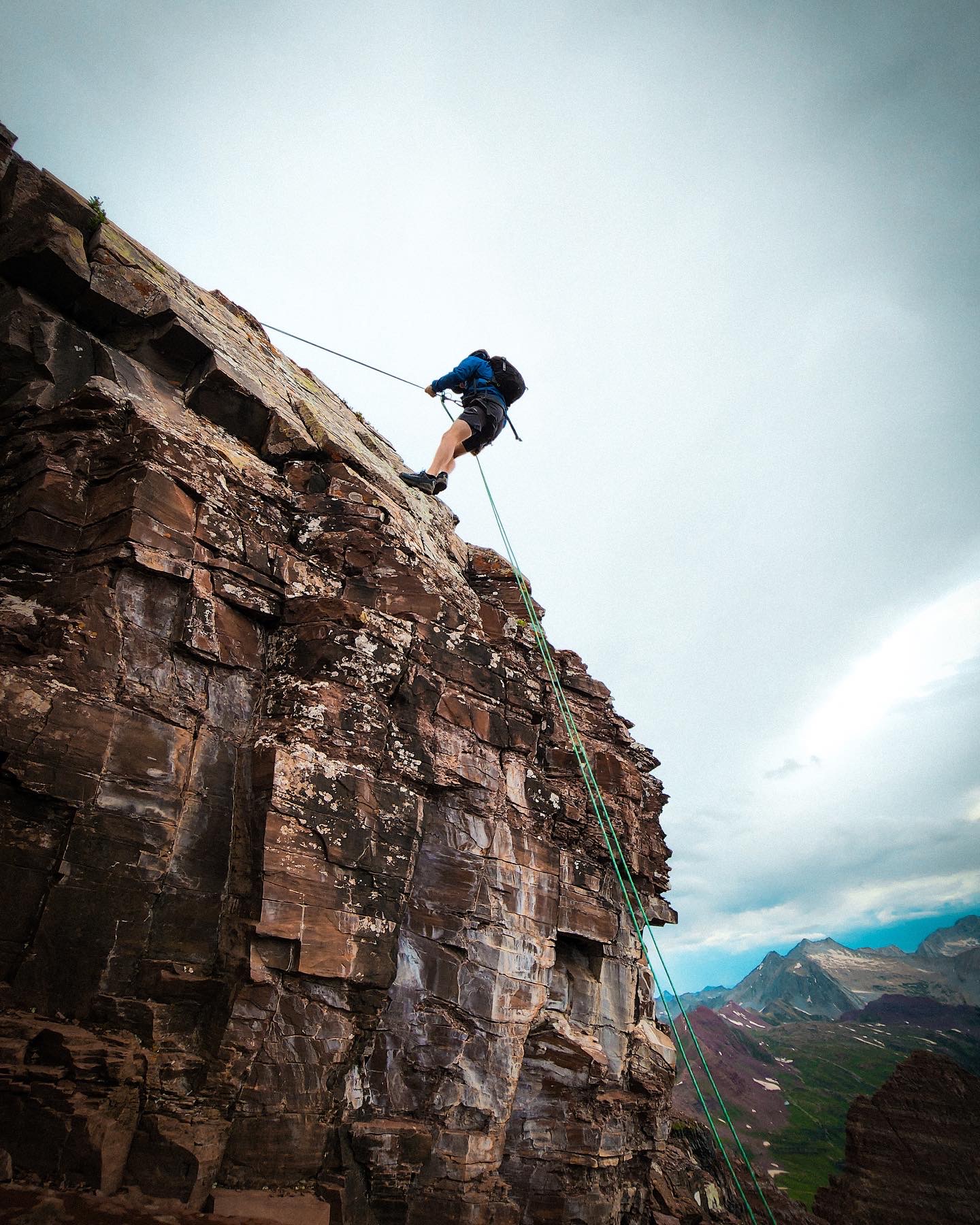 Rappelling Maroon Bells